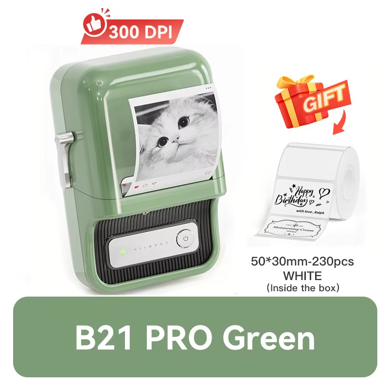 B21 Pro 300DPI HD Printing Portable Thermal Printer Self-adhesive Label Printer 