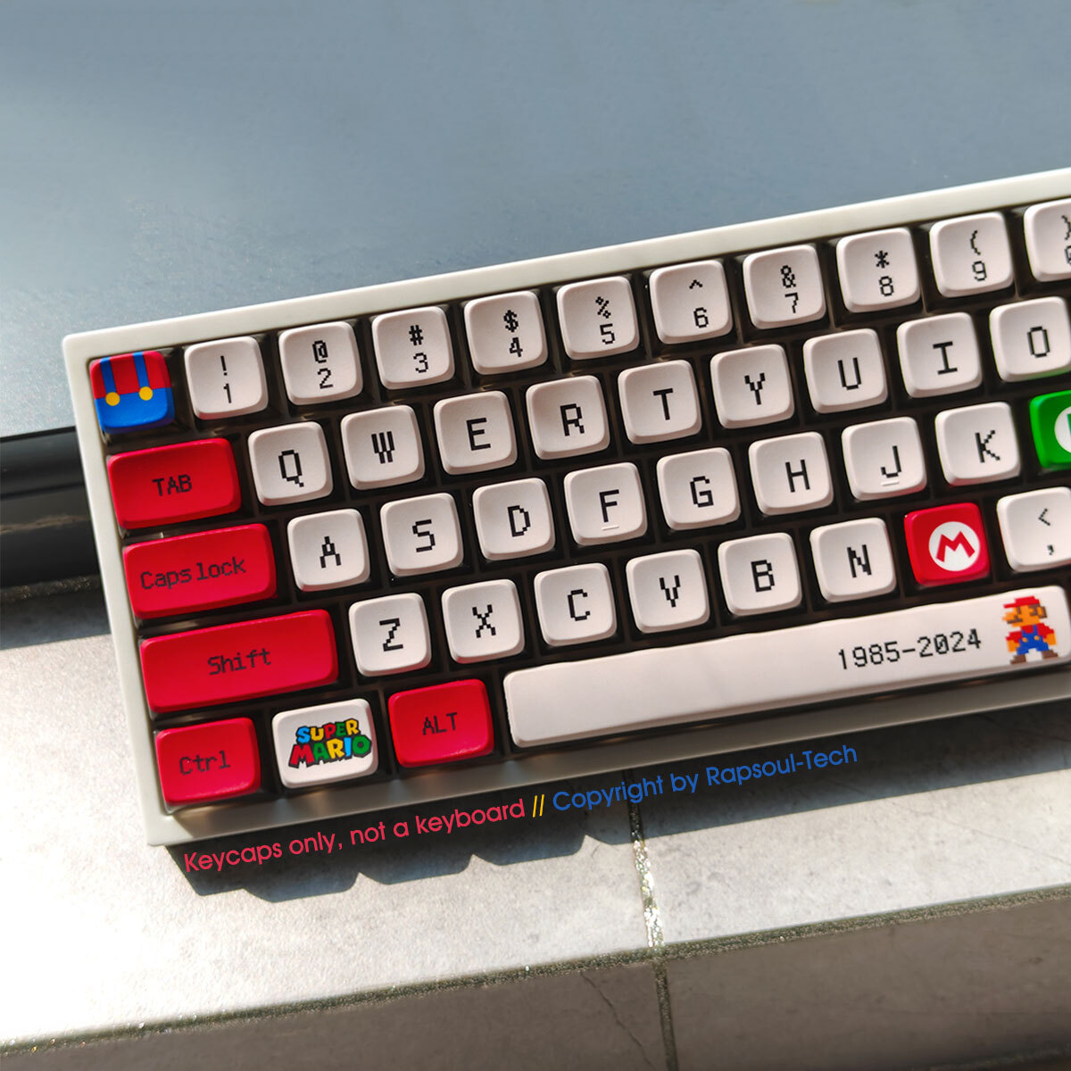 Super Mario Keycaps Set PBT Dyesub Clear for Cherry MX Mechanical Keyboards