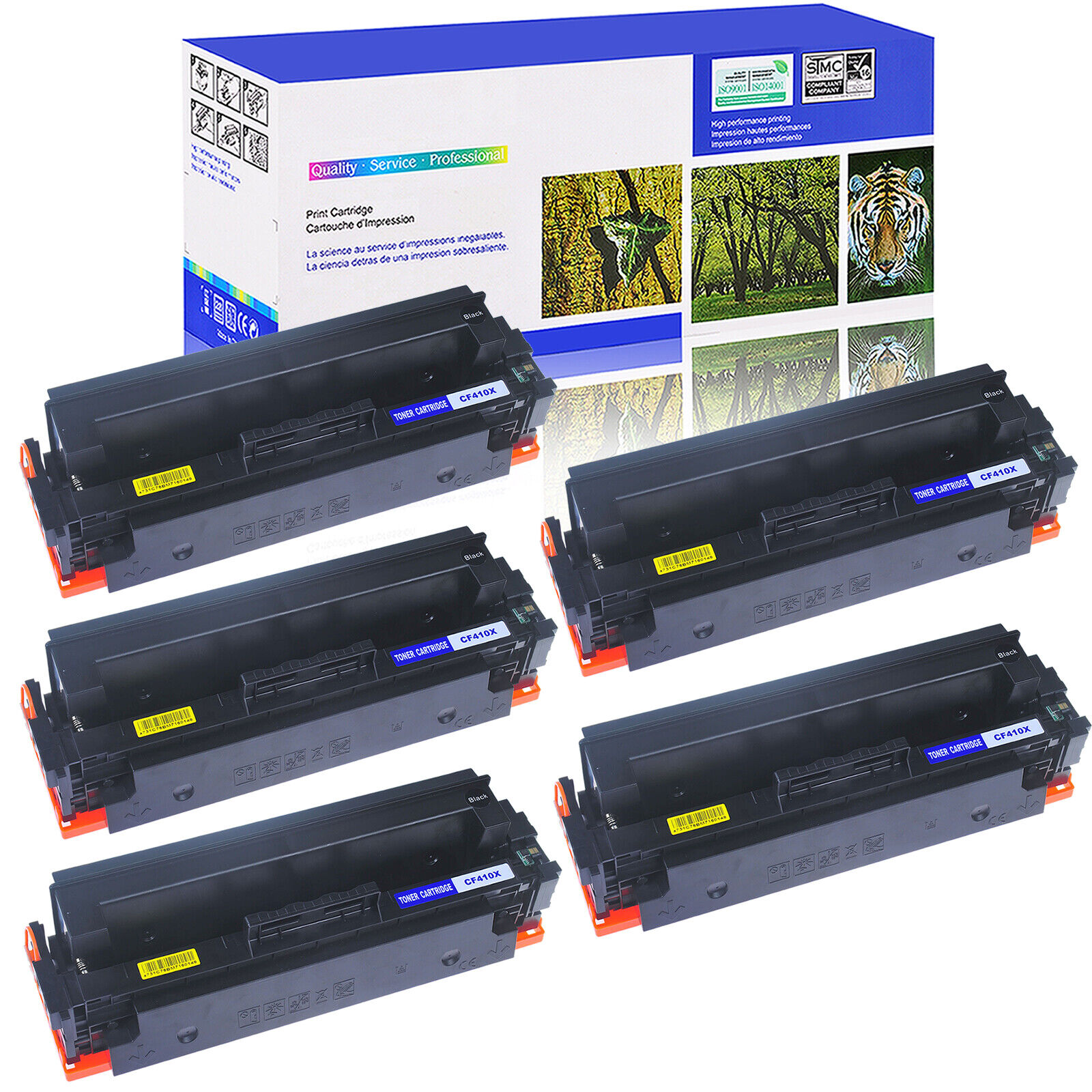 5PK CF410X Black Toner Cartridge for HP LaserJet Pro MFP M377 M477 M452 Printer