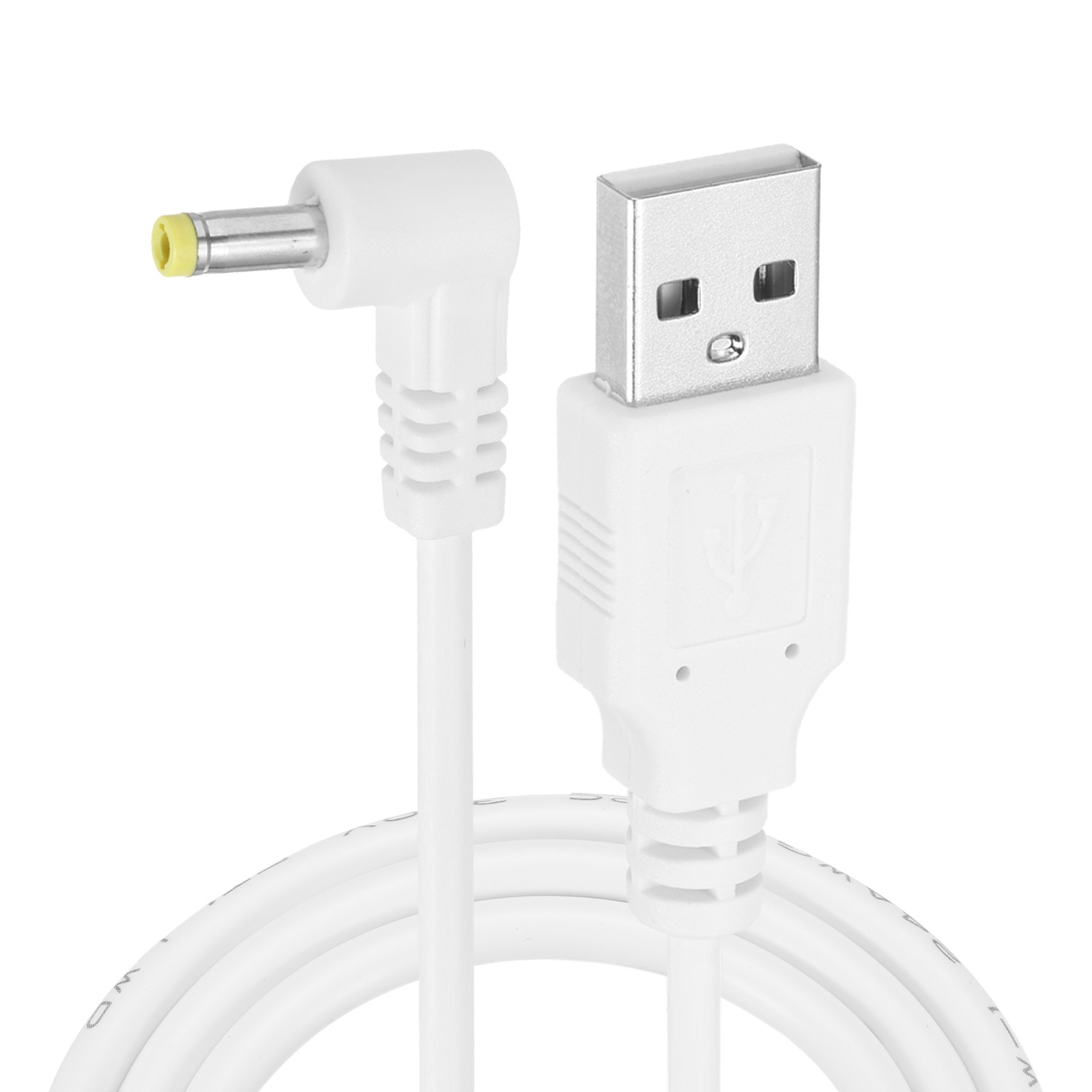 2Pcs 3.3ft USB A Type 4 x 1.7mm L-Shaped Head Power Connector White