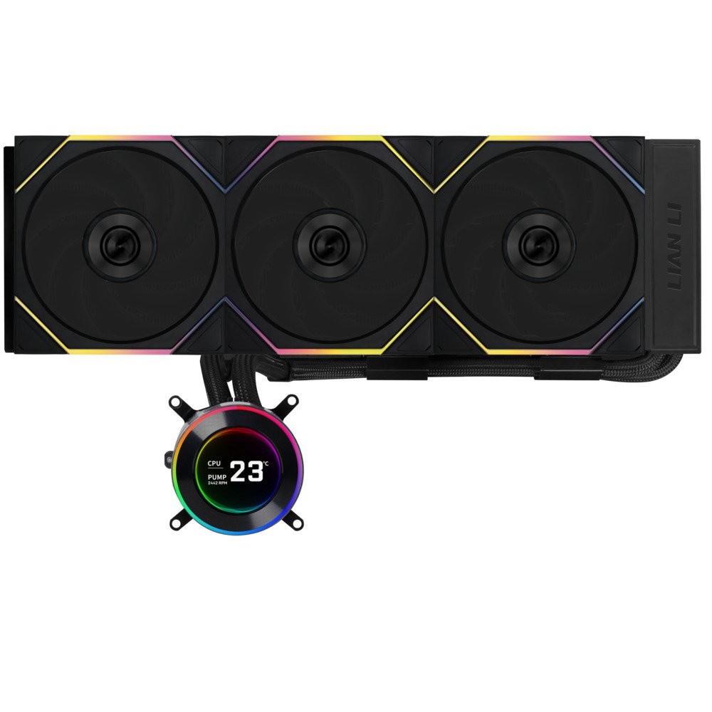 Lian Li HS2LCD36TB FAN-H23TB1 Hydroshift II 360 TL RGB 2.1" LCD AIO CPU Cooler