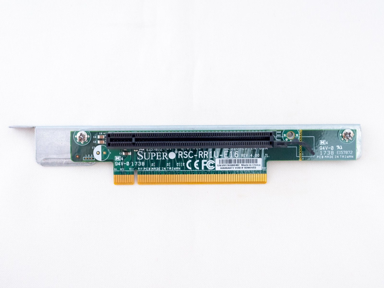 Supermicro RSC-RR1U-E16 1U PCIe x16 Right-Angle Riser Card + Metal Bracket