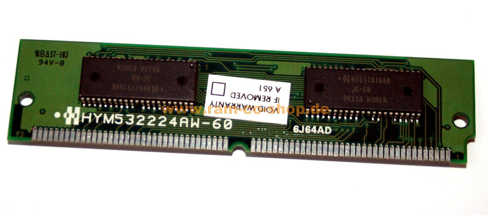 8MB EDO-RAM 60ns 72-pin Non-Parity PS/2 Memory 'Hyundai HYM532224AW-60'