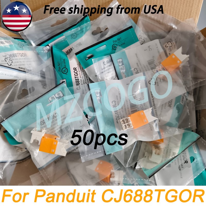 50X Cat6 MiniCom UTP RJ45 Network Jack Module Orange For Panduit CJ688TGOR Giga