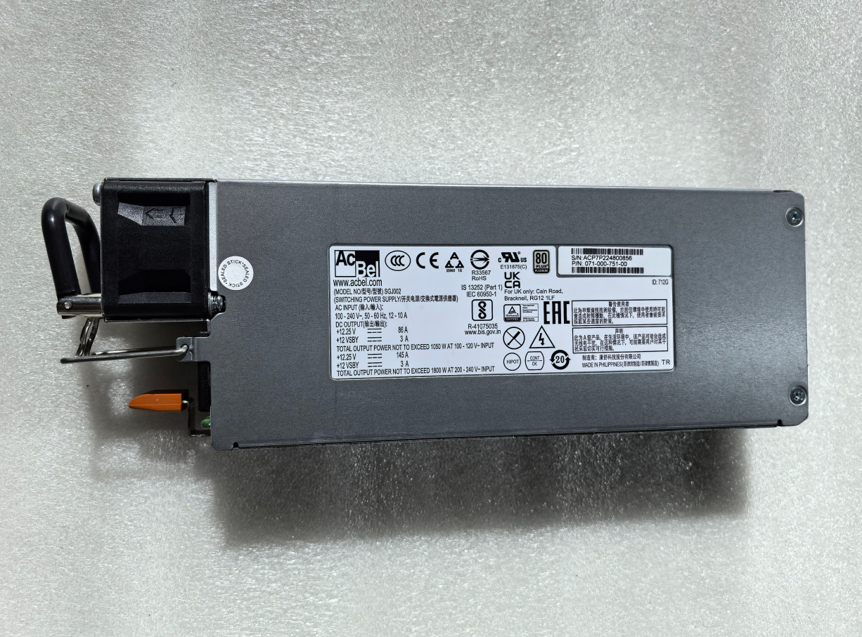 Acbel SGJ002 071-000-751-00 710G Server 80 PLUS TITANIUM 1800W Power Supply 