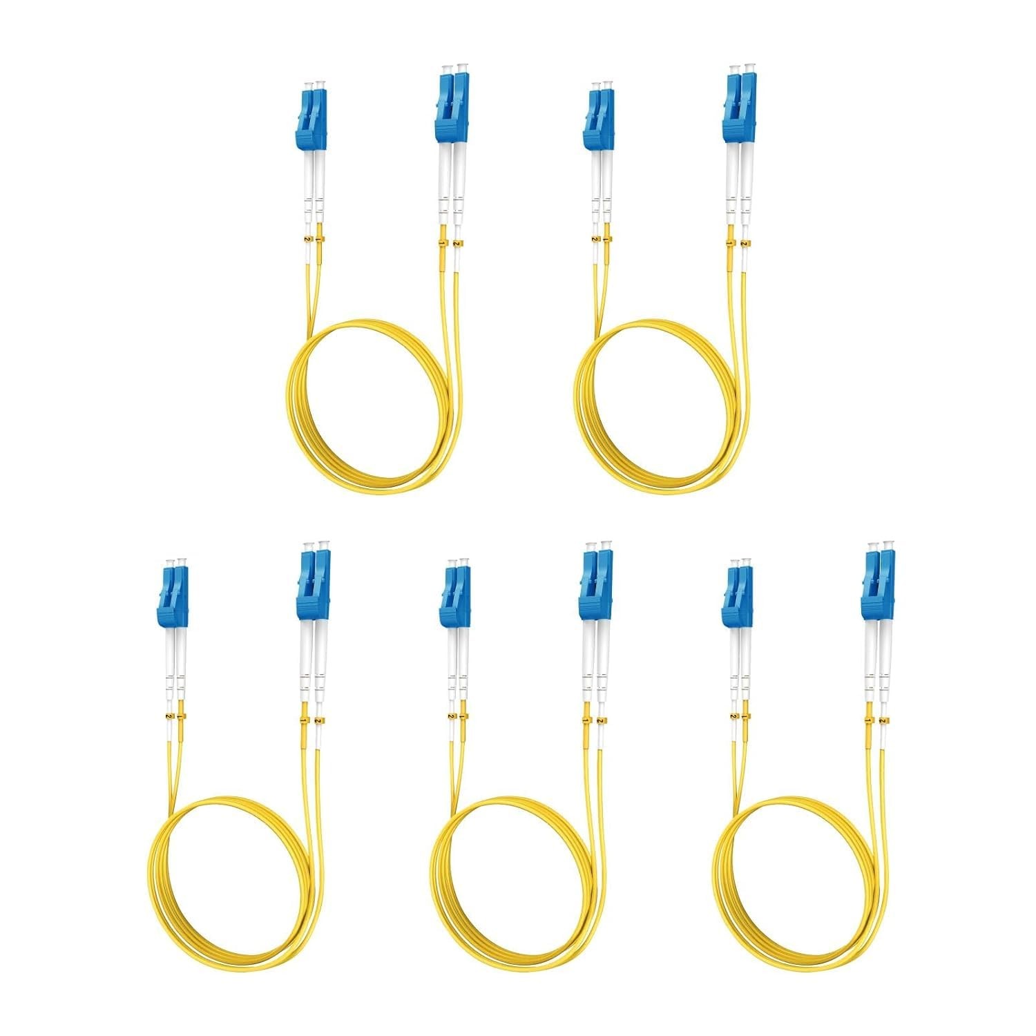 Single Mode Fiber Lc to Lc 1m (3.28 ft) 5 Pack, OS2 Single Mode Fiber Patch C...