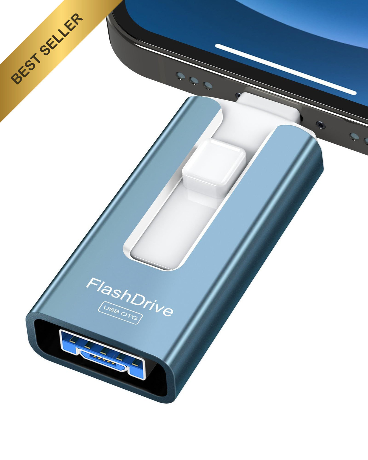 256GB High Speed USB Flash Drive Photo Stick External Thumb Phone and Pad Blue