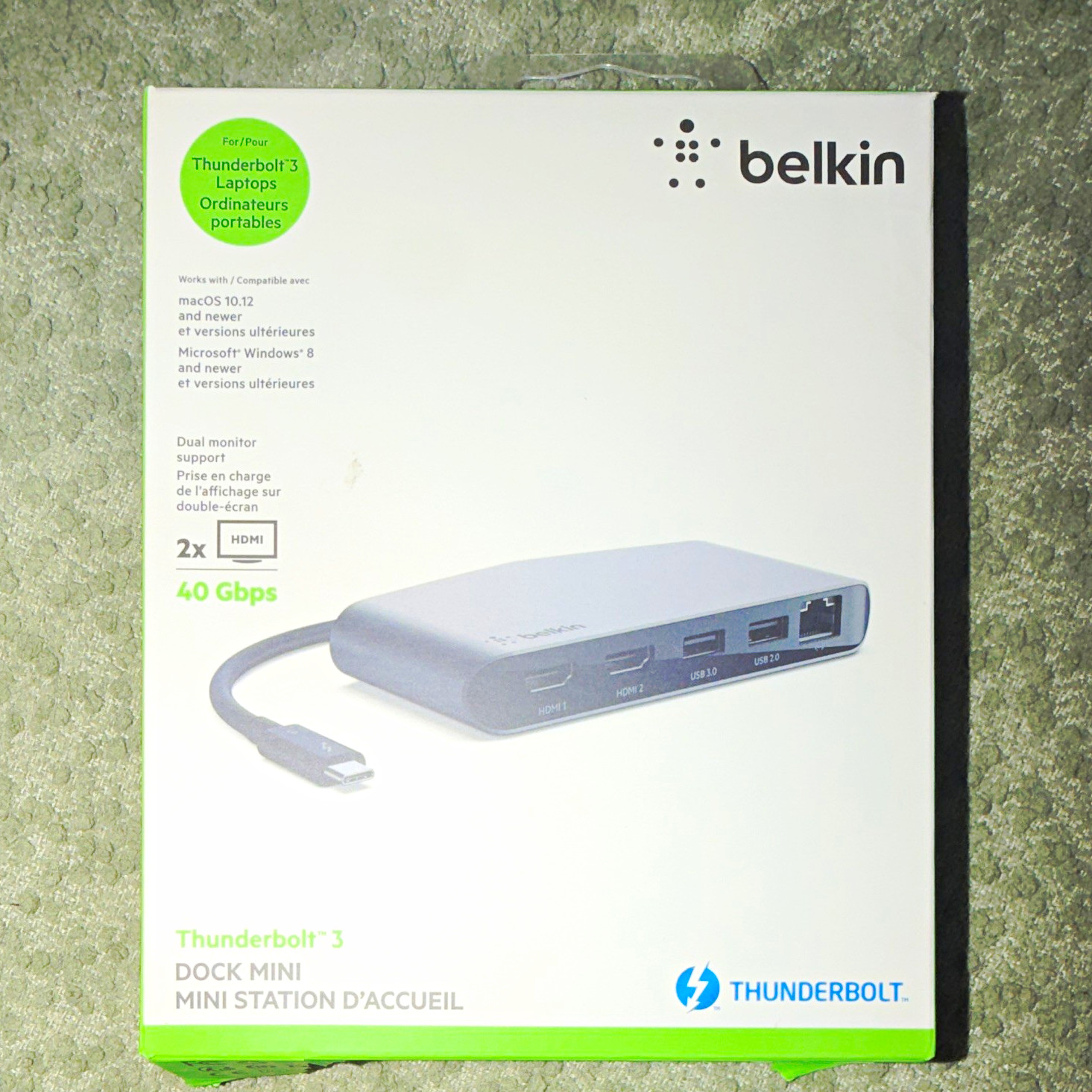 Belkin Thunderbolt 3 Dock Mini 20Gbps USB-C Dock w/ HDMI, USB, Ethernet