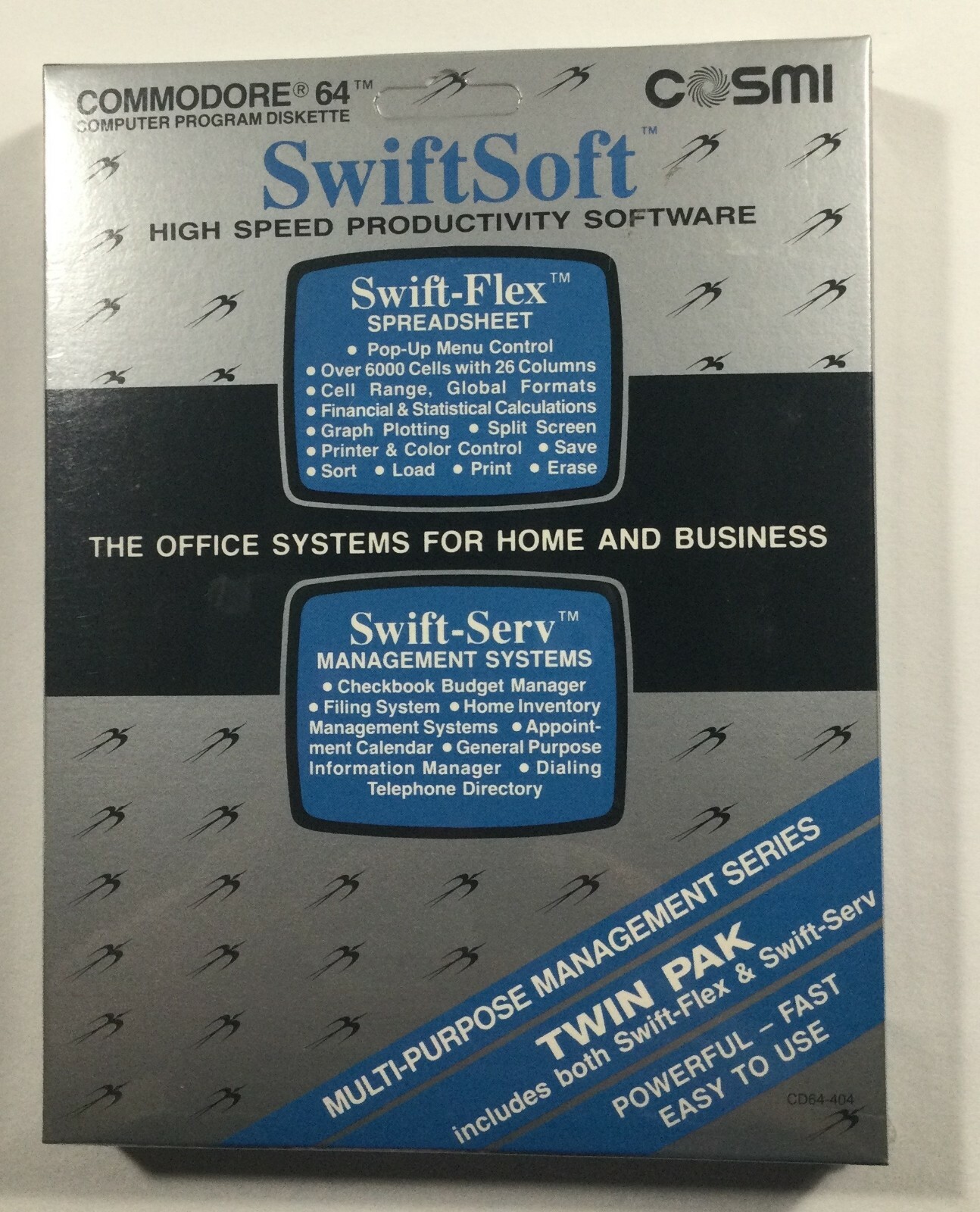 SwiftSoft / Swift-Flex / Swift-Serv / Commodore 64/128 Factory Sealed NIB New