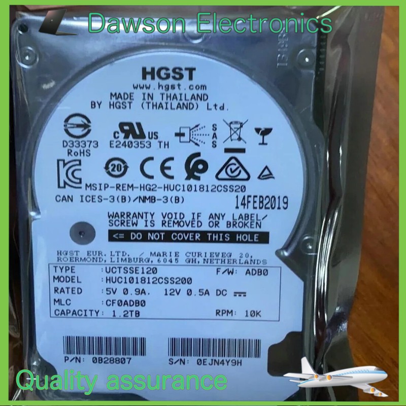 HGST HUC101812CSS200 Ultrastar C10K 1.2TB 12Gb/s SAS 2.5" HDD Hard Drive A