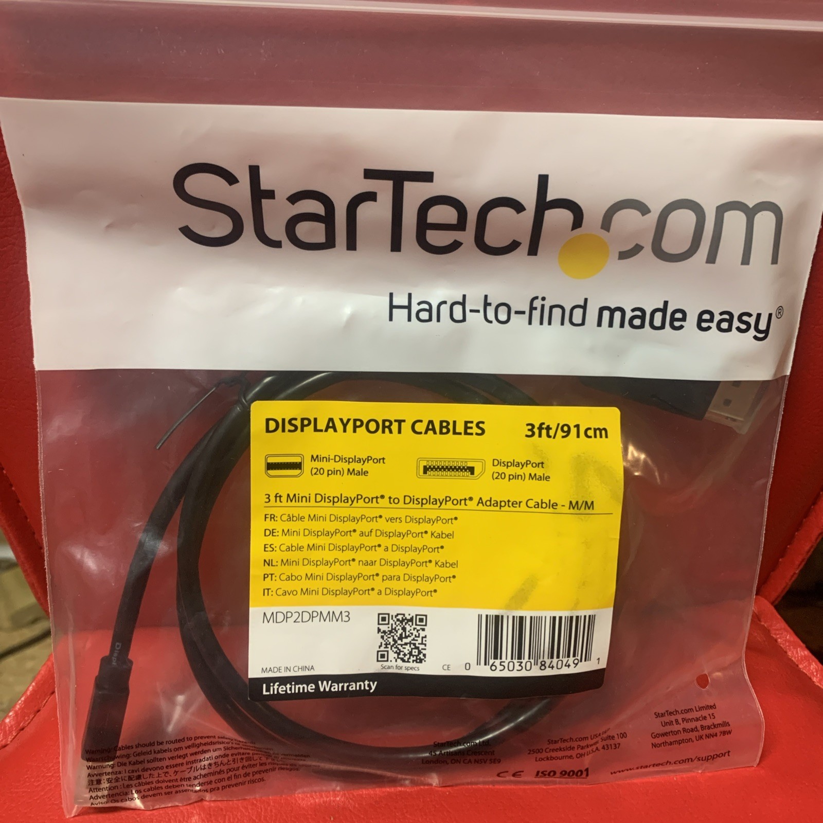 StarTech MDP2DPMM3 3 ft Mini DisplayPort? to DisplayPort 1.2 Adapter Cable M/M