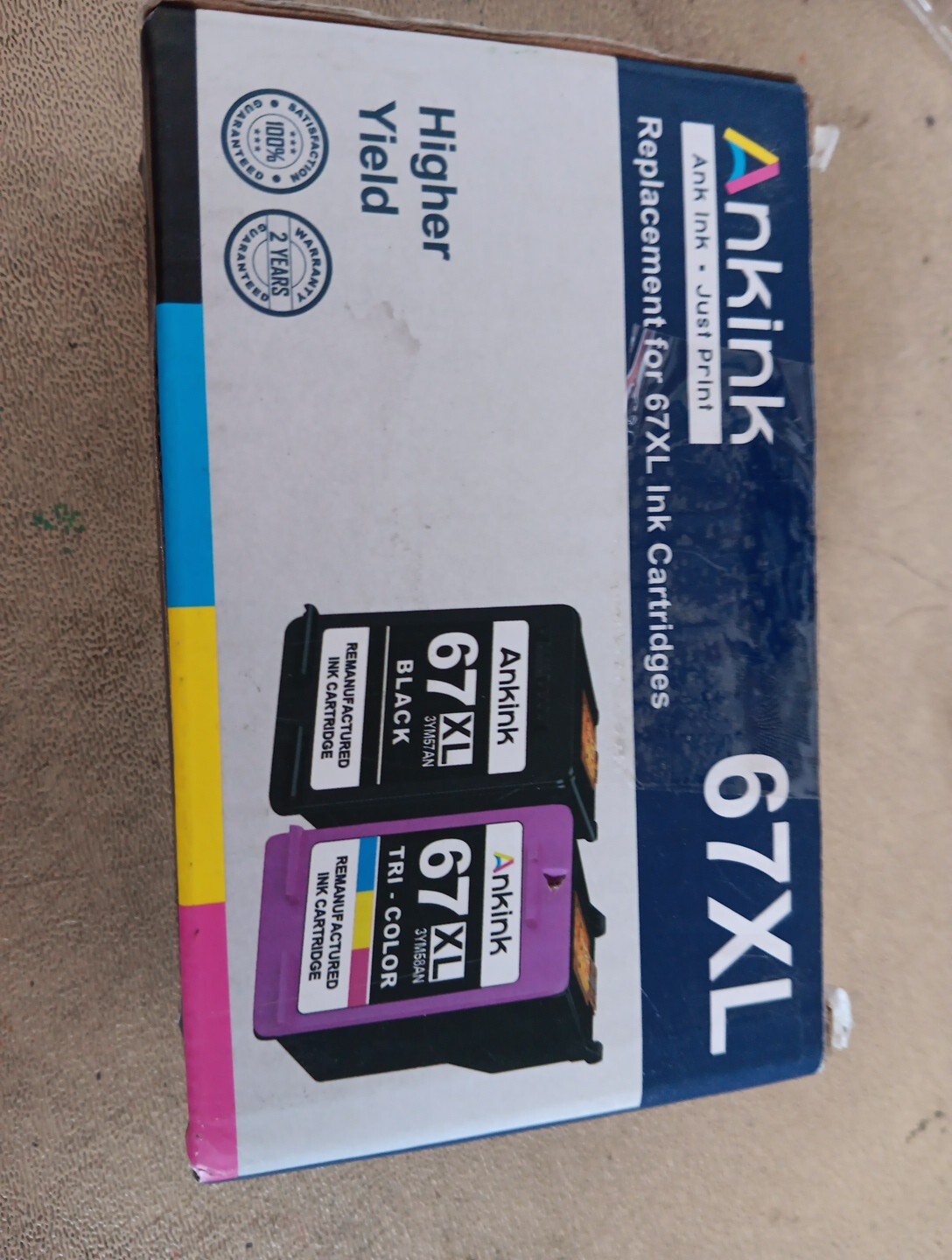 67xl Black And Tri Color Replacement 2 Pack New Open Box  B10