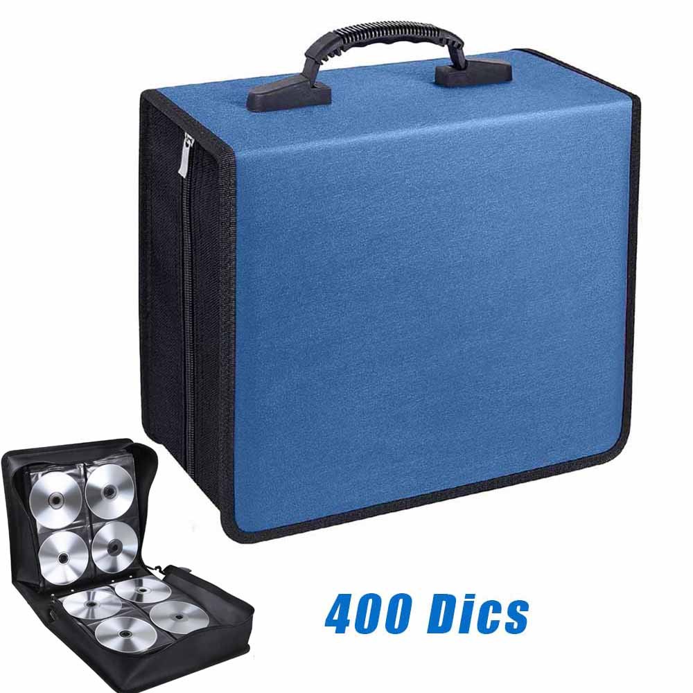 400 Disc CD DVD Storage Case Black Media Organizer Album Holder Wallet Bag