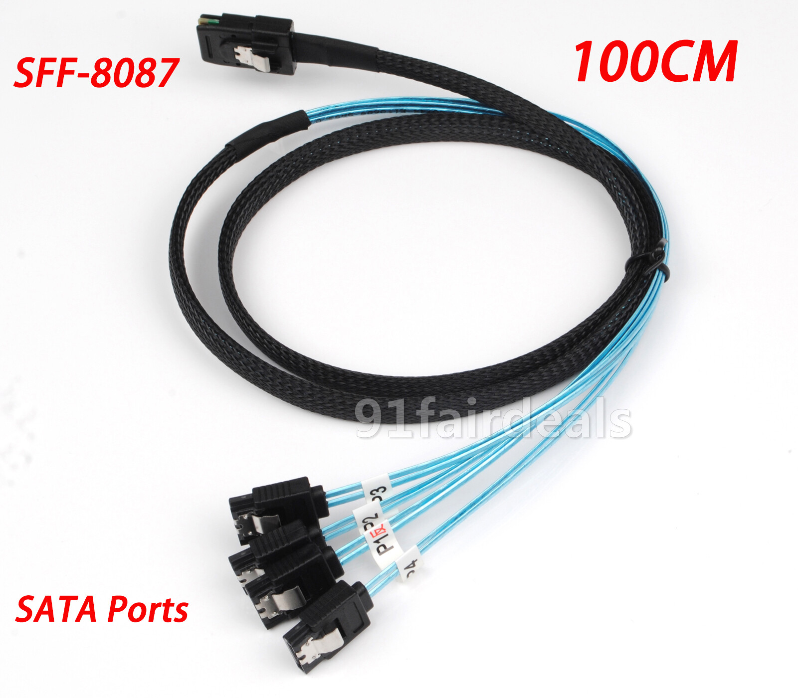 4X Mini SAS SFF-8087 36PIN to 4 SATA 7PIN HD Splitter Breakout Cable Reverse 1M