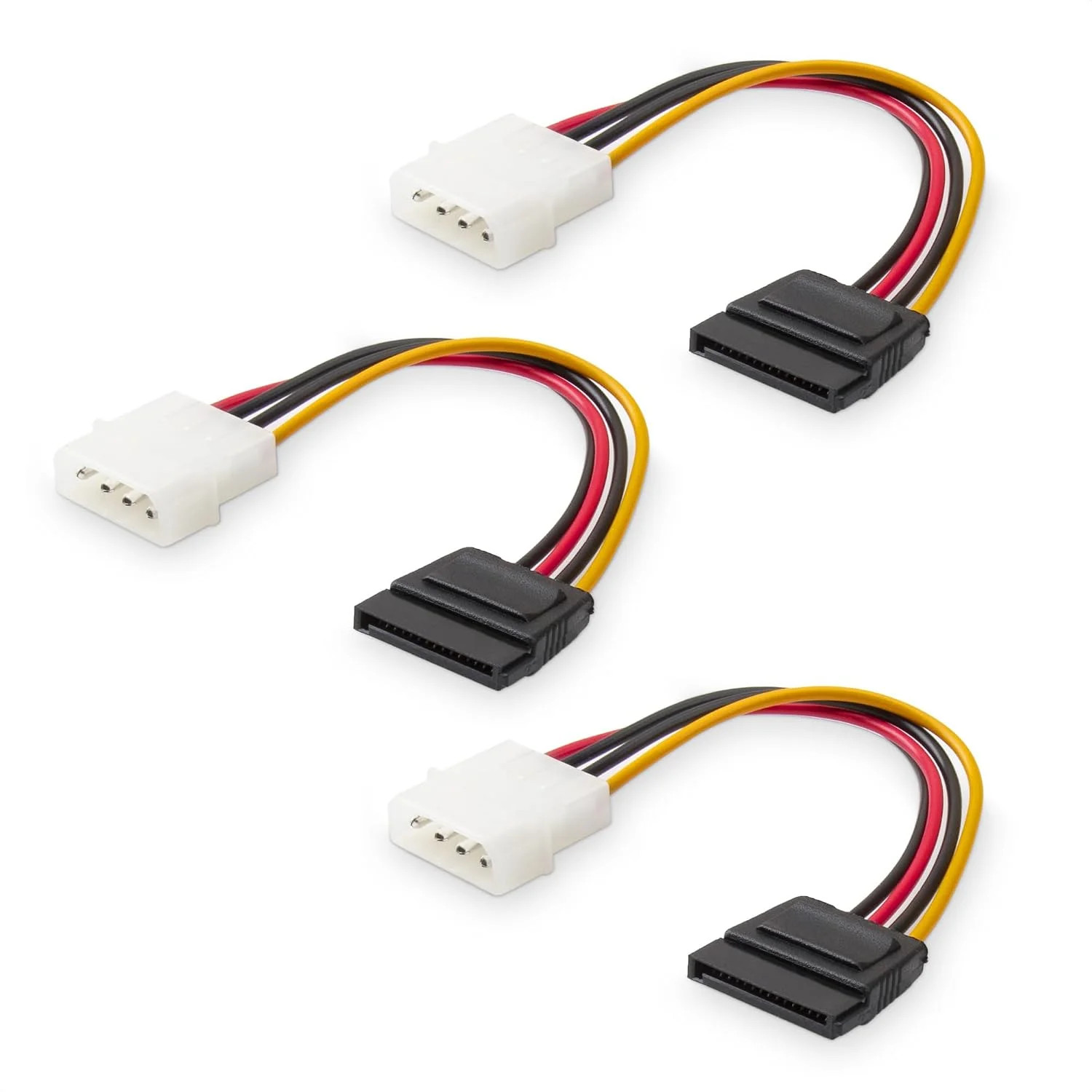 Cable Matters 3-Pack 4-Pin Molex to SATA Power Cable, 6 inches