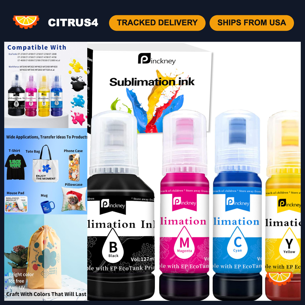 Sublimation Ink Refill for EcoTank ET-2400 2720 2760 2800 2830 4800 - Vibrant IC