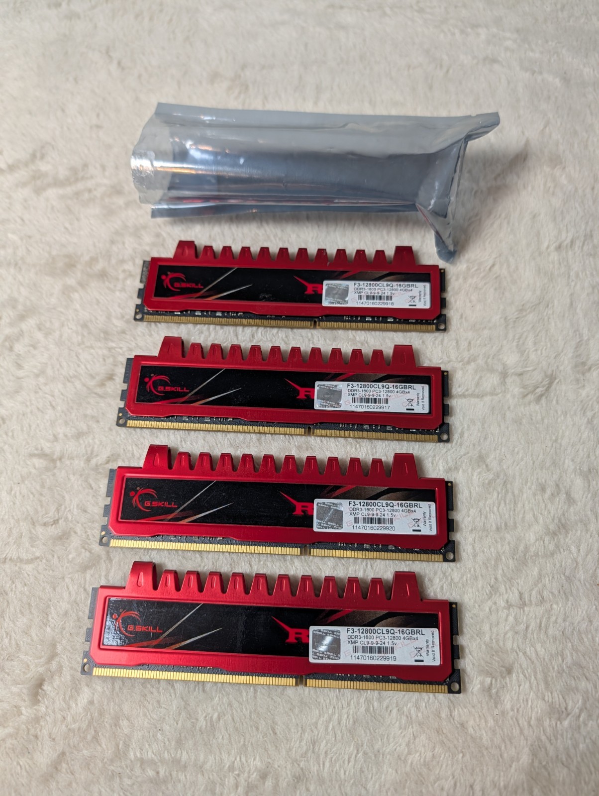 G.SKILL Ripjaws 4x4GB DDR3 RAM Modules F3-12800CL9Q-16GBRL PC3-12800 1600MHz