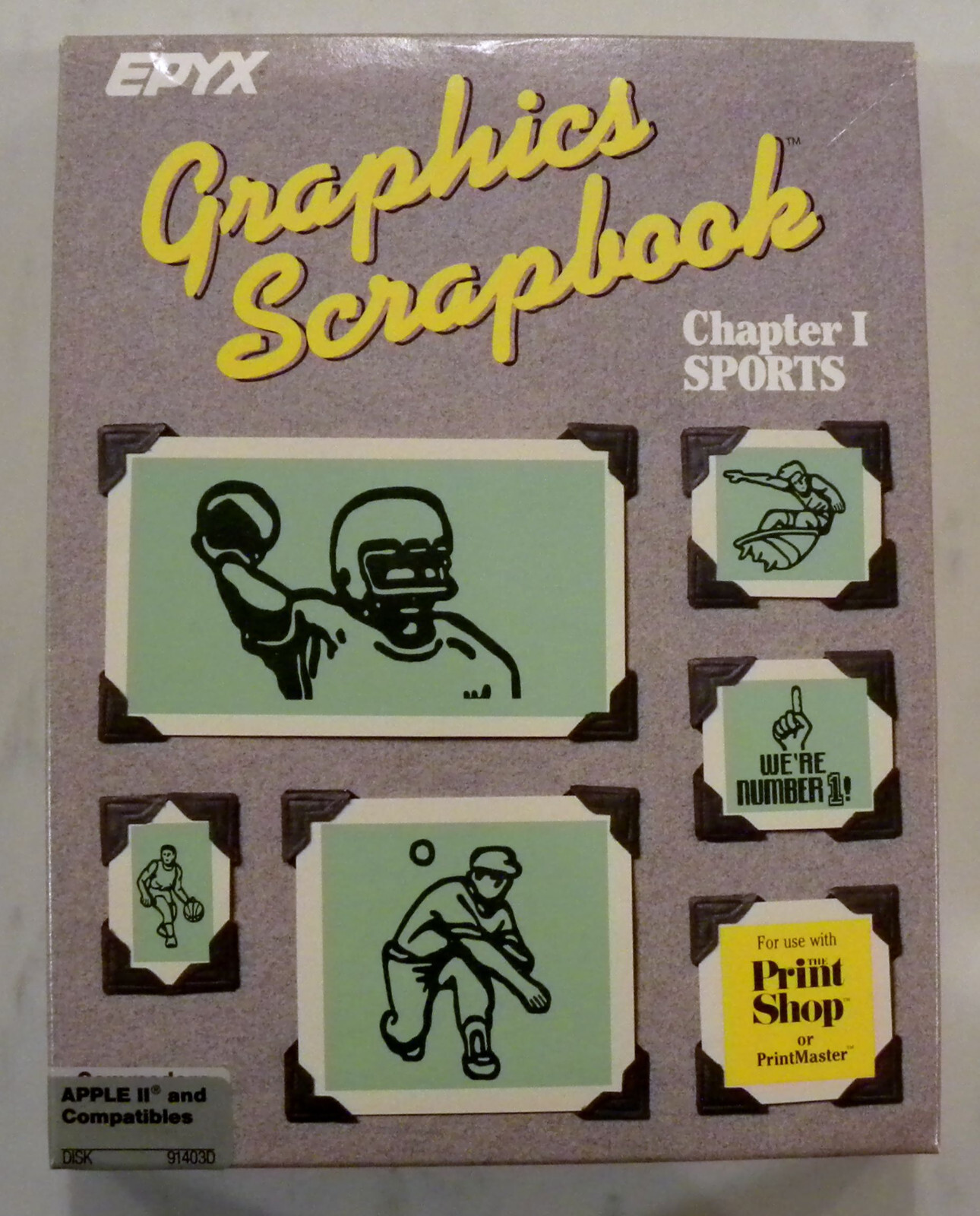 EPYX Graphics Scrapbook Chapter 1 Sports Apple II,II+,IIc, IIe,Platinum,IIGS,III