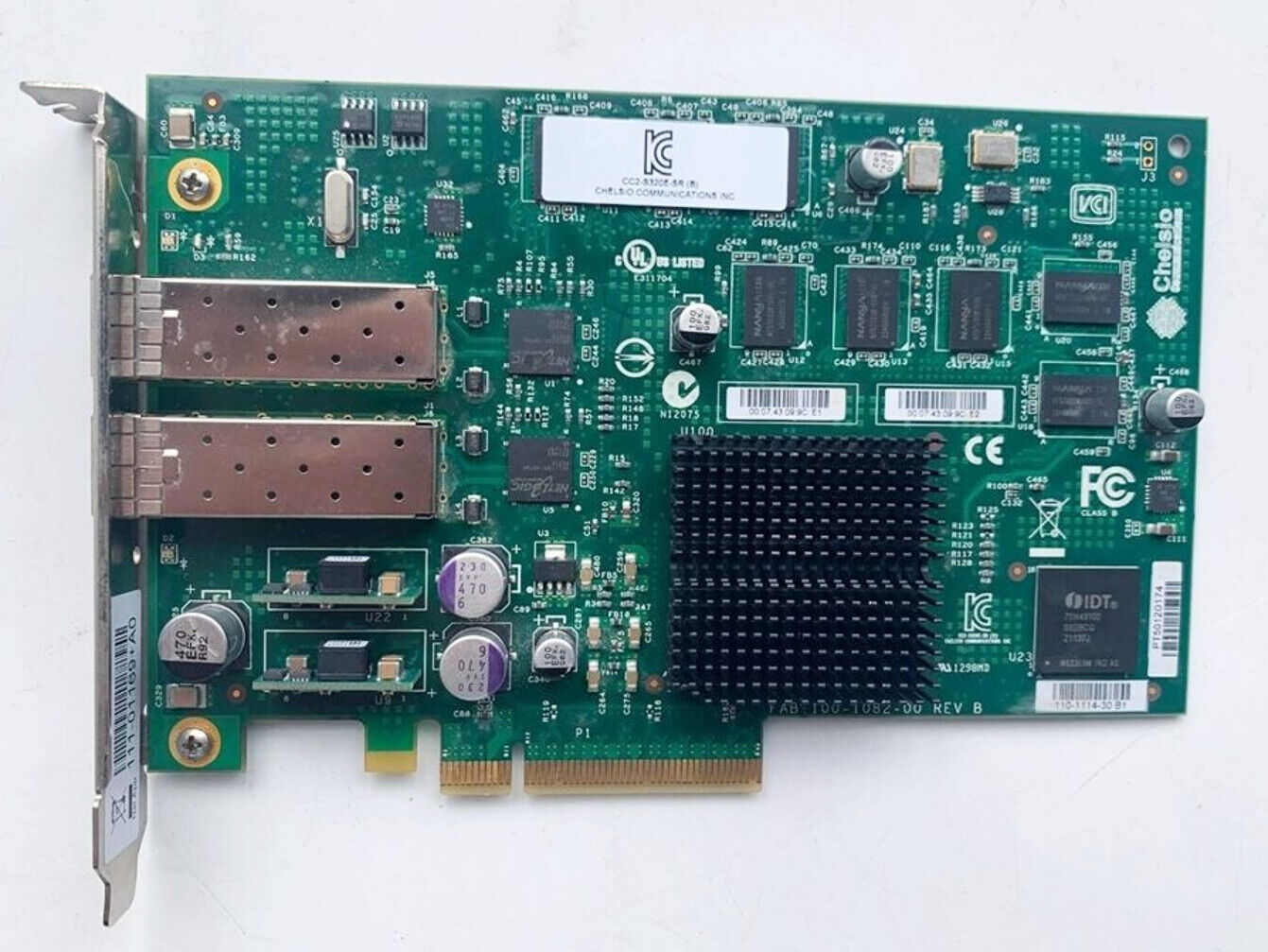 1 of Chelsio PCI-E CC2-S320E-SR 10GbE Dual Port SFP+ Network Card