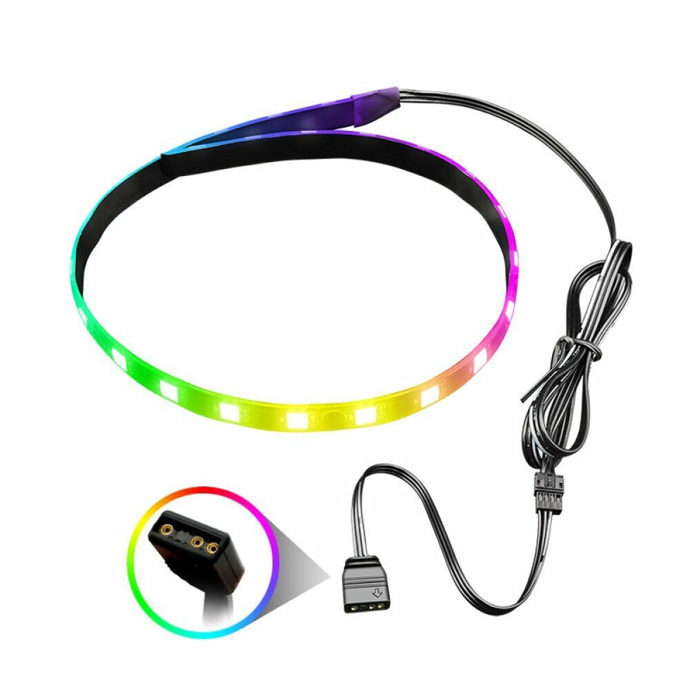 RGB LED Light Strip 40cm Magnetic Multicolor 5V 3PIN ARGB LED for PC Computer US