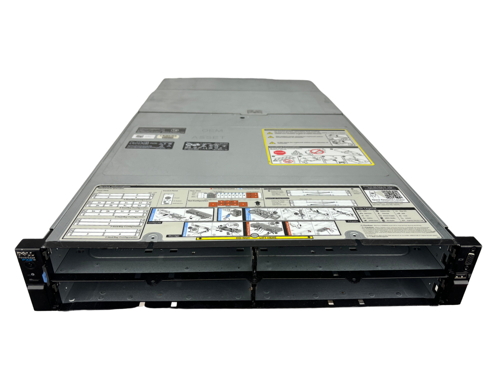 Dell XJ6VP PowerEdge FX2S 4 Slot Blade Chassis PEFX2S 2x Power Supply *No blades