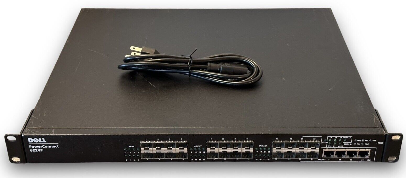 Dell PowerConnect 6224F 1G 24 Port SFP Gigabit Managed Network Switch