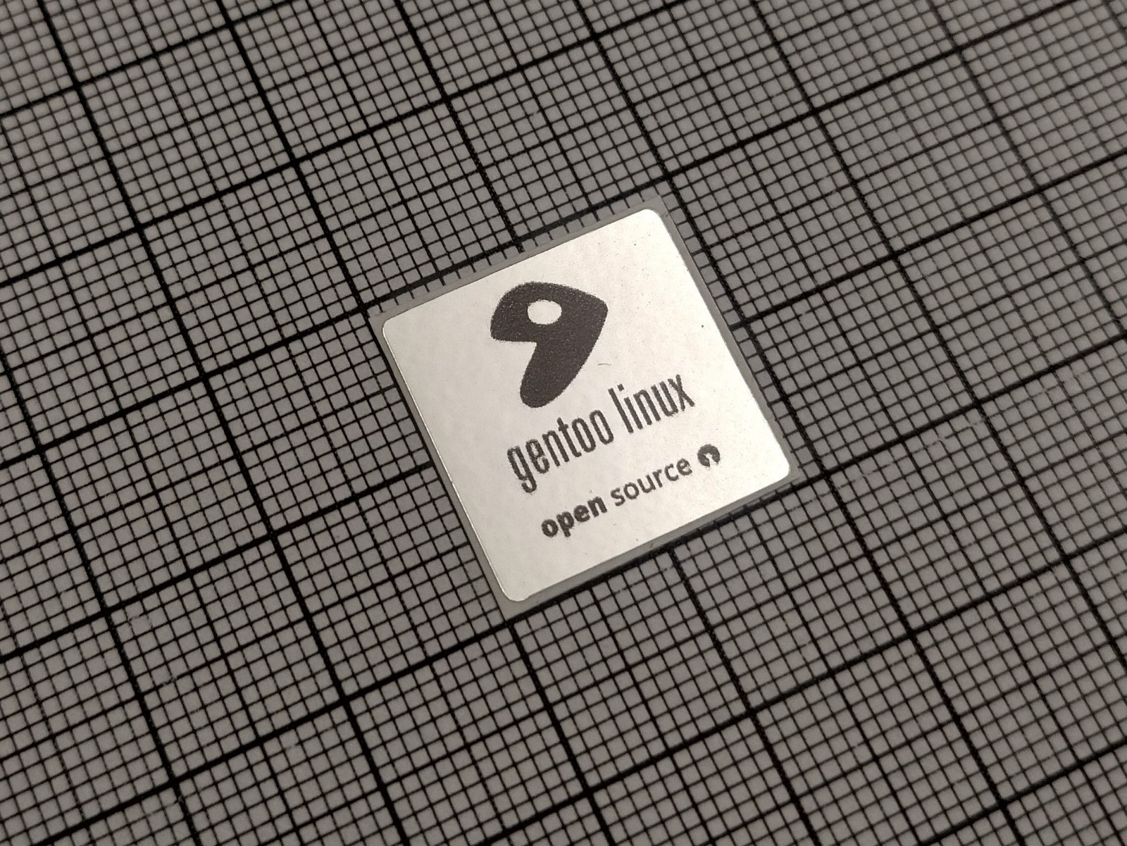 5 x Silver & Black Gentoo Linux Stickers For The Computer Case