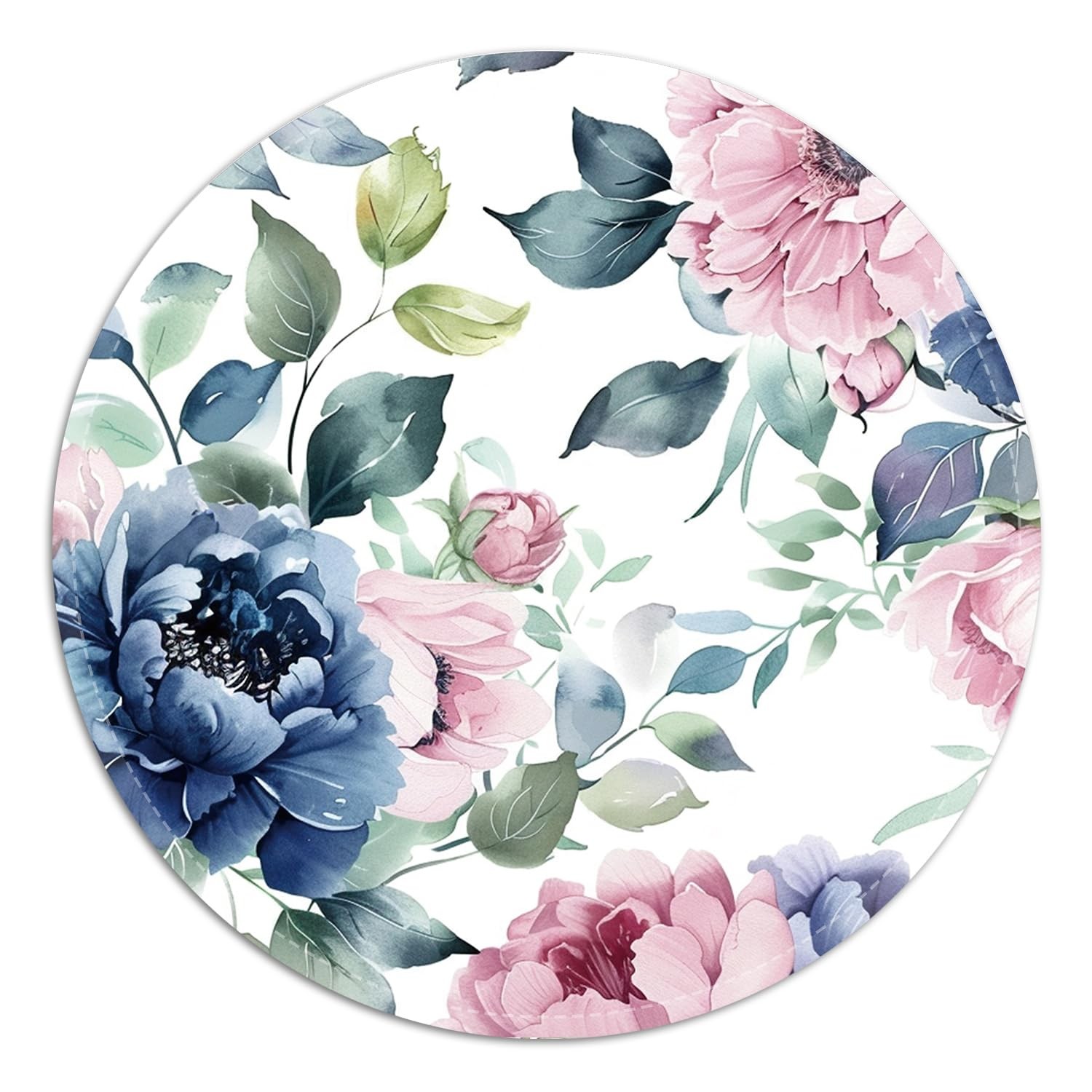 FROGIGO Cute Round Mouse Pad, Blue Rose