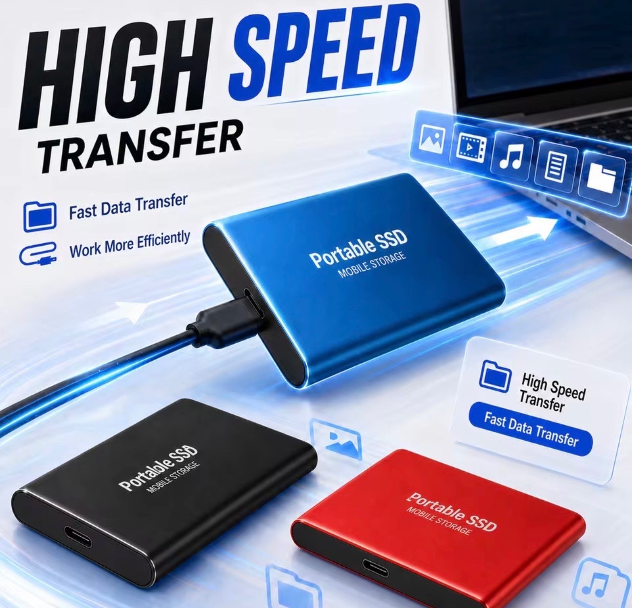 External SSD 16TB Portable Hard Drive USB 3.0 Type-C High Speed PC Mac