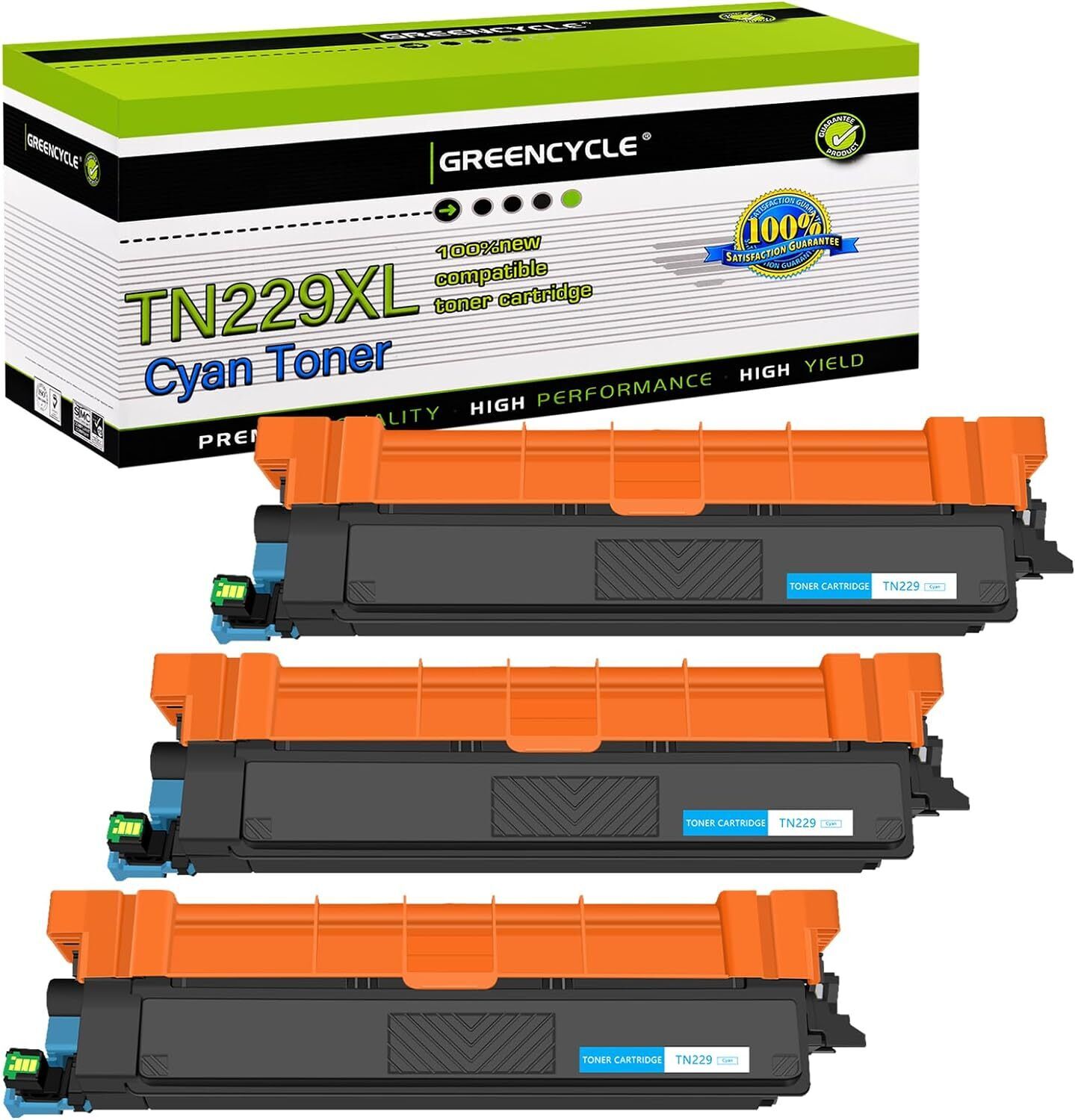 3PK TN229-XL Cyan Toner Cartridge Fit For Brother TN229 MFC-L3720CDW HL-L3295CDW
