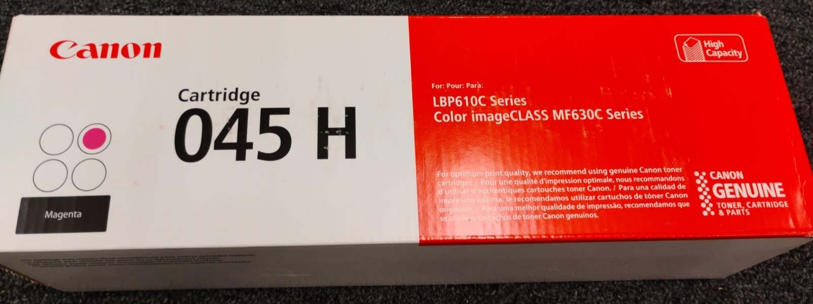 Canon 045 H High Yield Toner Cartridge Magenta 1244C002 - New , P2