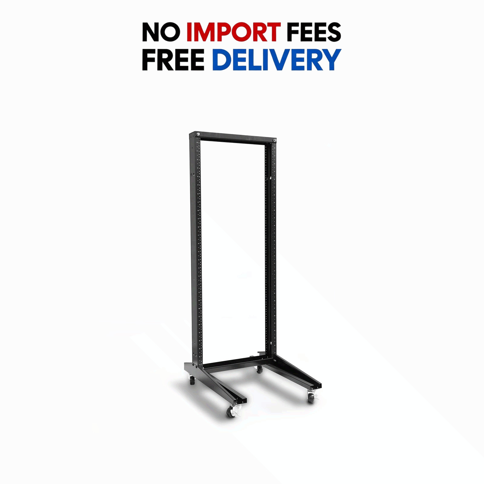 42U Movable 19inch 2 Post Open Frame Heavy Duty IT Network Data Server Rack