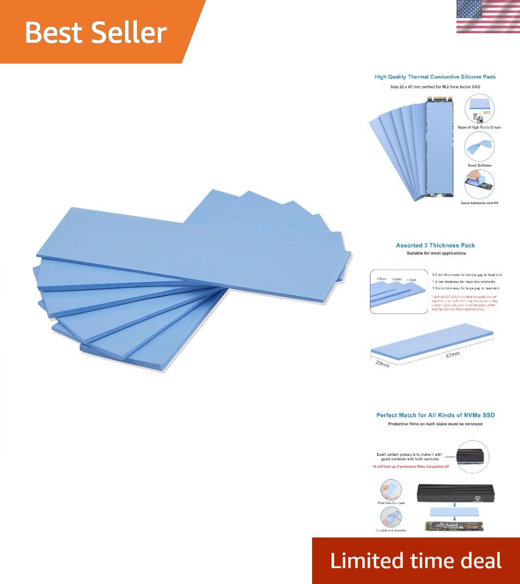 High-Temperature Resistant Silicone Thermal Pads, 6-Piece Pack for Cooling Needs