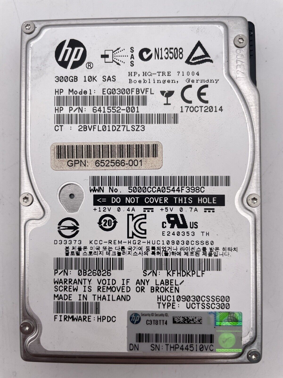 (Lot of 12) 300GB HP SAS 641552-001 HUC109030CSS600 10K 6G 2.5