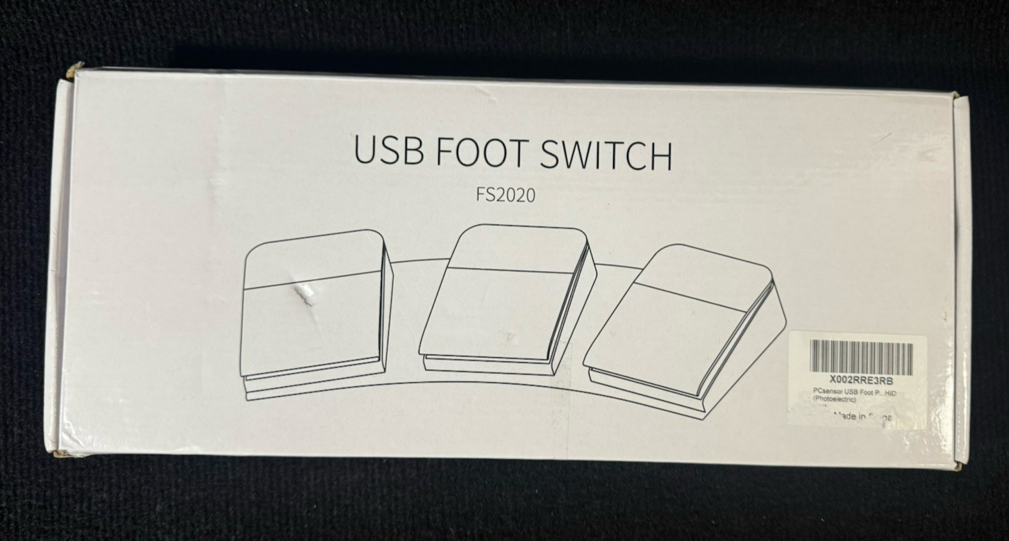PCsensor FS2020 USB Triple Foot Pedal Switch Photoelectric HID Open Box
