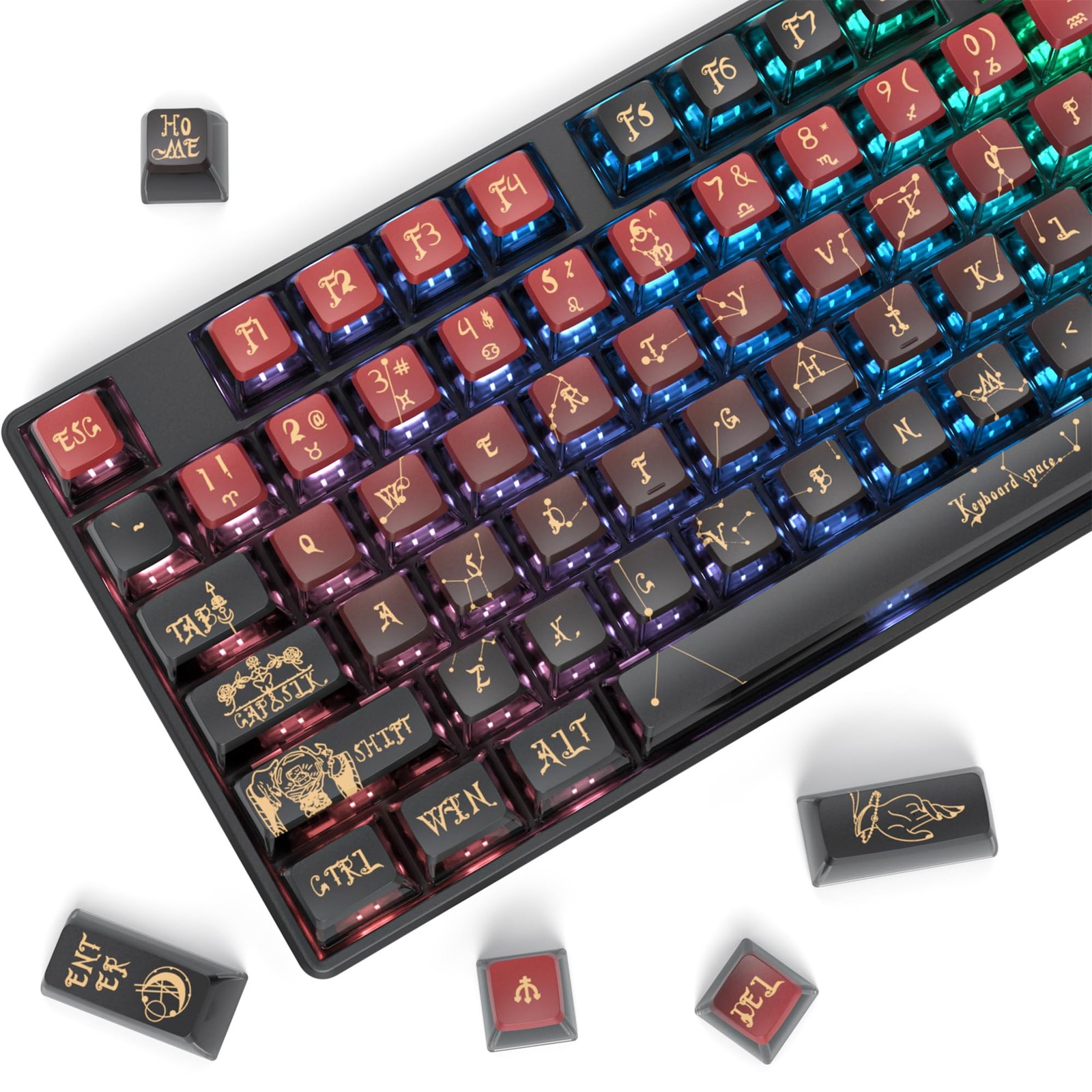 Pudding PBT Keycaps 120Keys ASA Profile Fits 60/68/82/87/104 Keyboard