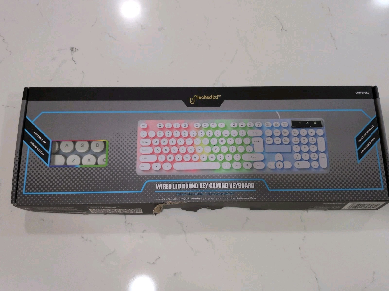 UNLOCKED Universal Wired LED Round Key Gaming Keyboard #GAKB-0001B