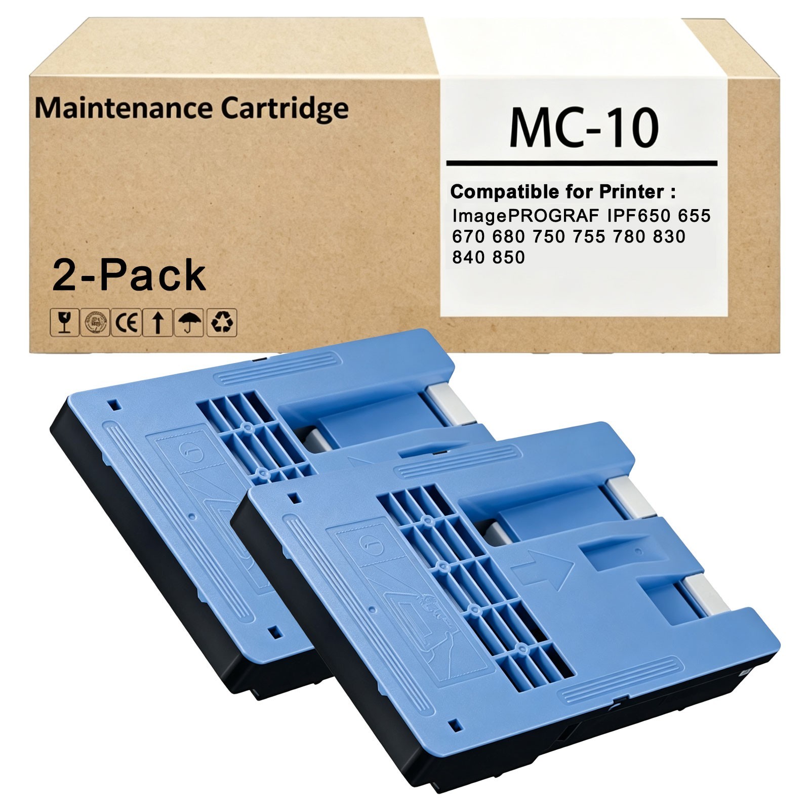 2 Pack MC-10 MC10 Maintenance Cartridge Compatible for  ImagePROGRAF IPF650