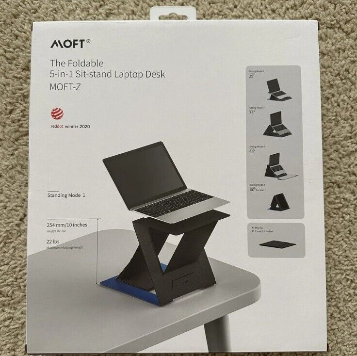 MOFT Z 5in1 Sit-Stand Laptop Desk Foldable Stand Portable Adjustable-black 