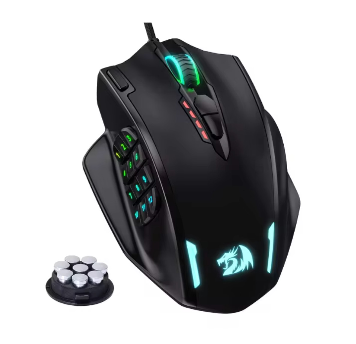 Redragon M908 Wired Gaming Mouse RGB LED 18 Buttons 12400 DPI Laser USB PC Mac