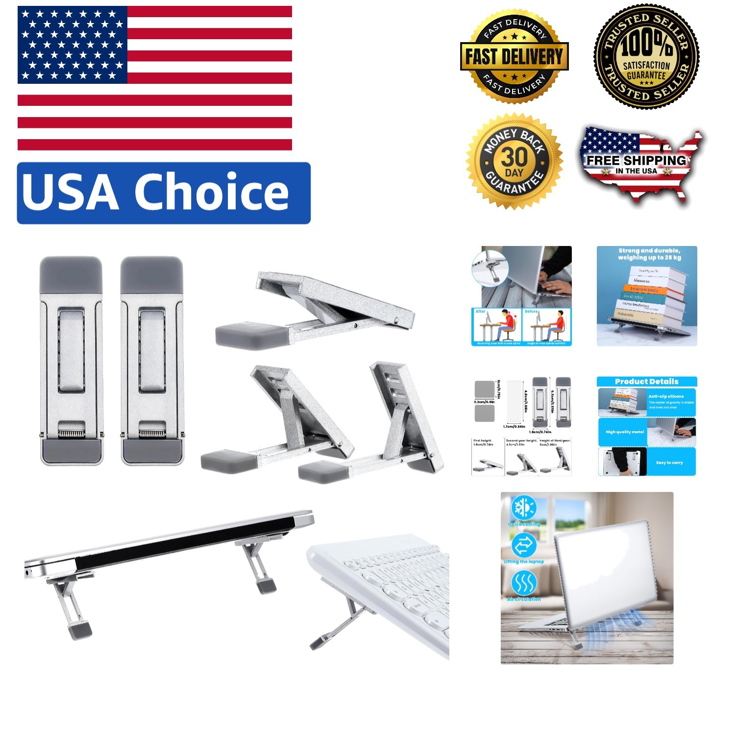 Mini Invisible Laptop Stand - Travel-Friendly Adjustable Riser for Any Device