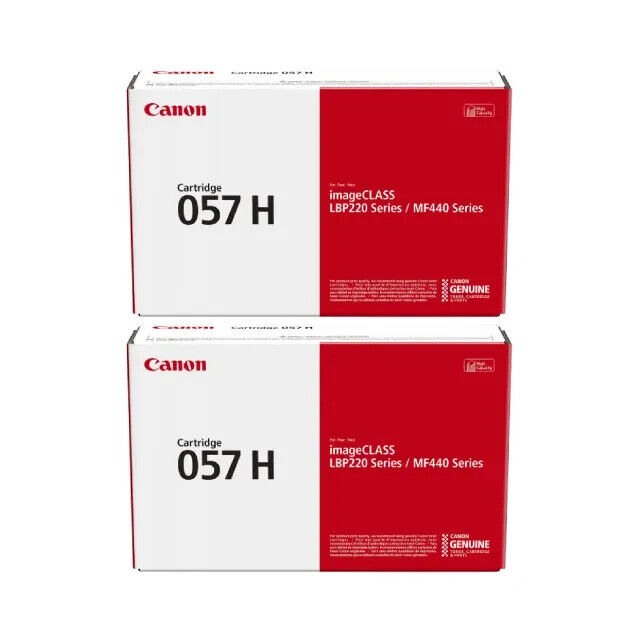 Canon 057H Black High Yield Toner Cartridge (3010C001), Pack Of 2