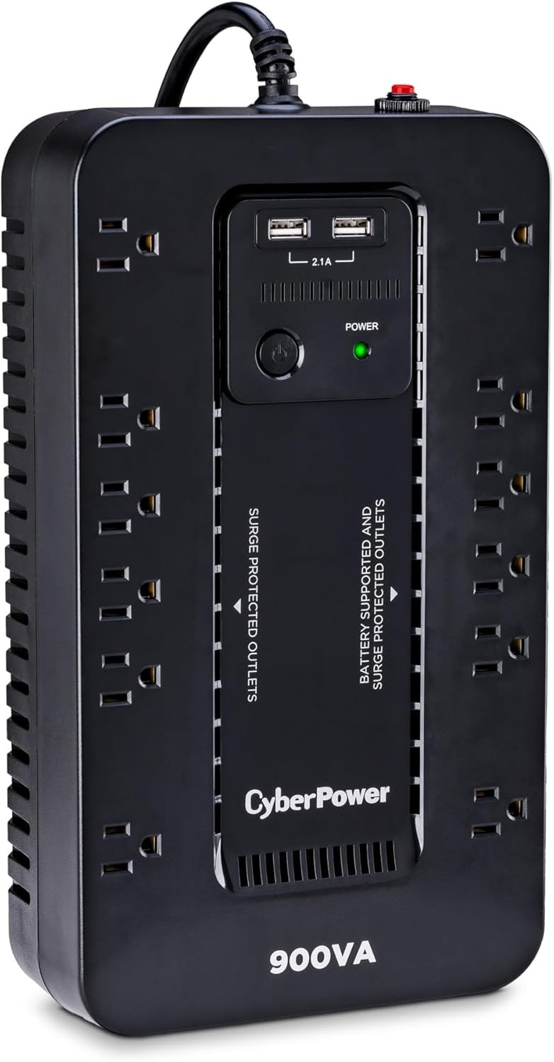 CyberPower ST900U-R Standby UPS, 900VA/500W, 12 Outlets - Certified Refurbished