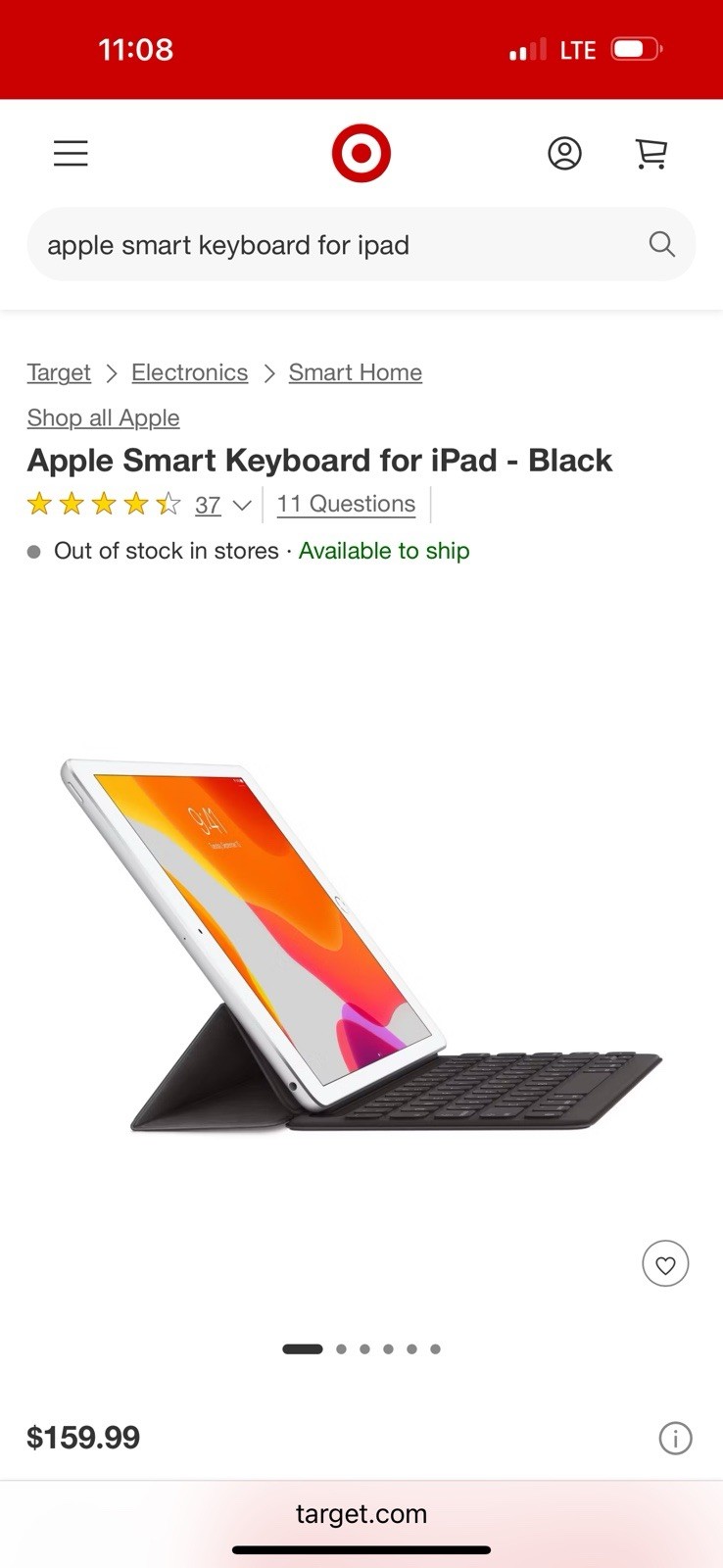 Apple Smart Keyboard for iPad 7th Gen/Air 3rd Gen/Pro 10.5 Black