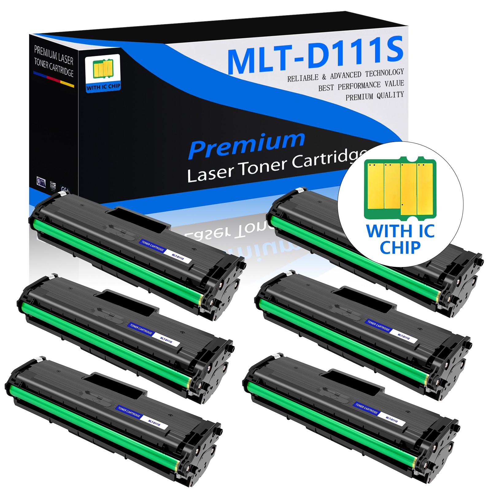 6PK MLT-D111S Toner Compatible with SAMSUNG Xpress M2021W M2022W M2022 M2070W