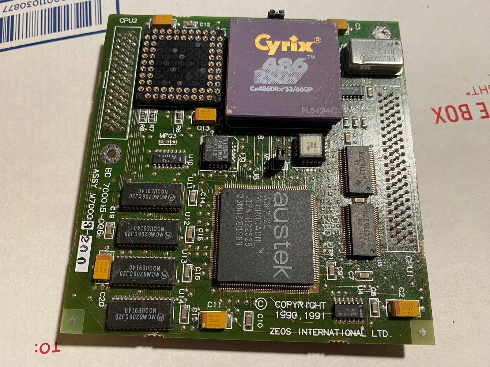 Vintage Very Rare Cyrix Cx486DRx2 33/66GP - 386 to 486 CPU Accelerator 33/66mhz