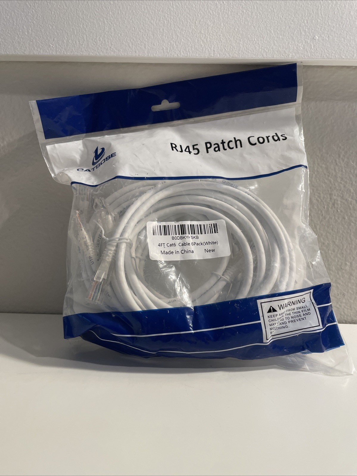 6-Pack RJ45 Patch Cords Catbose Each Cord 3FT CAT 6 Cable Ethernet Network LAN