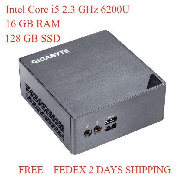 GB-BSi5H-6200 GIGABYTE BRIX ULTRA COMPACT PC i5 INTEL 6TH GEN 16GB RAM 128 SSD