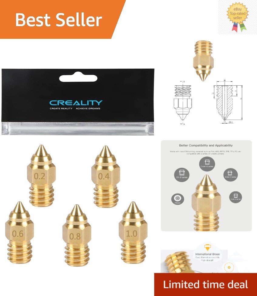 Versatile 20PCS Brass Nozzle Set for Ender 3 S1/Pro/V2 - Smooth Printing
