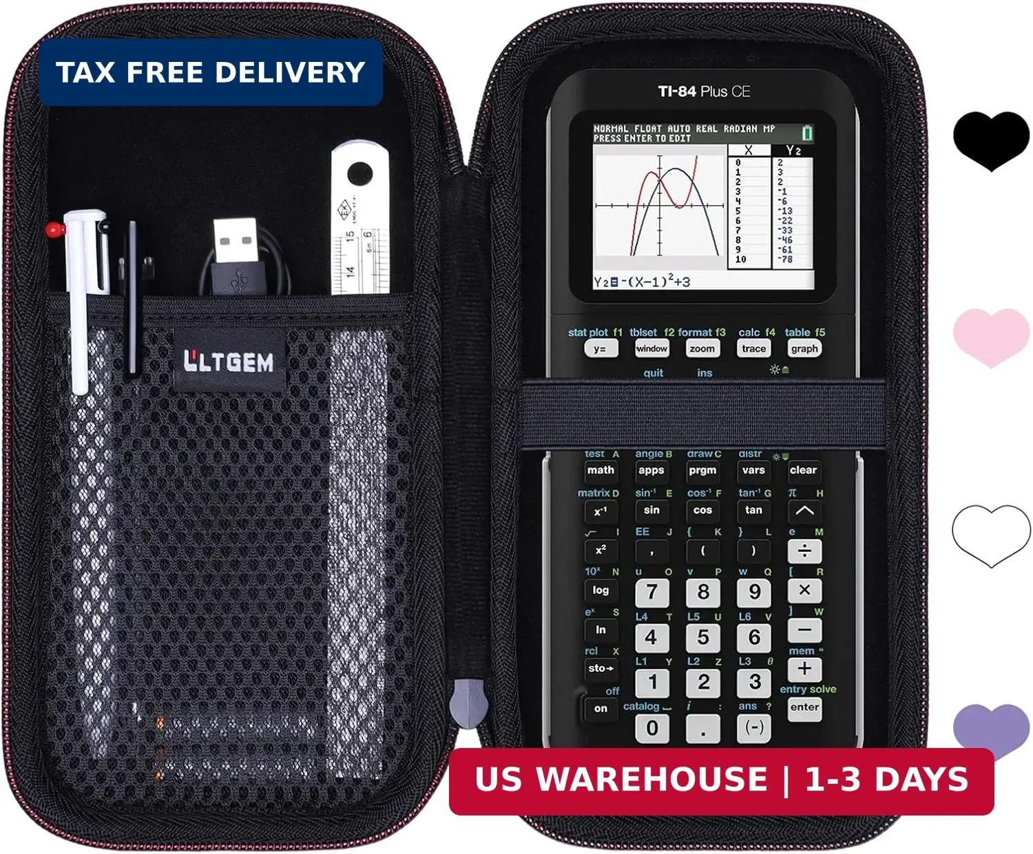 Hard Case Compatible with Texas Instruments TI-84 Plus CE/TI-84 Plus/TI-84 Evo/T